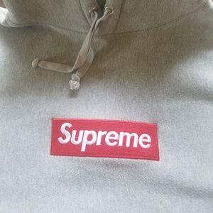 Rare Grey Supreme Box Logo Hoodie - Authentic